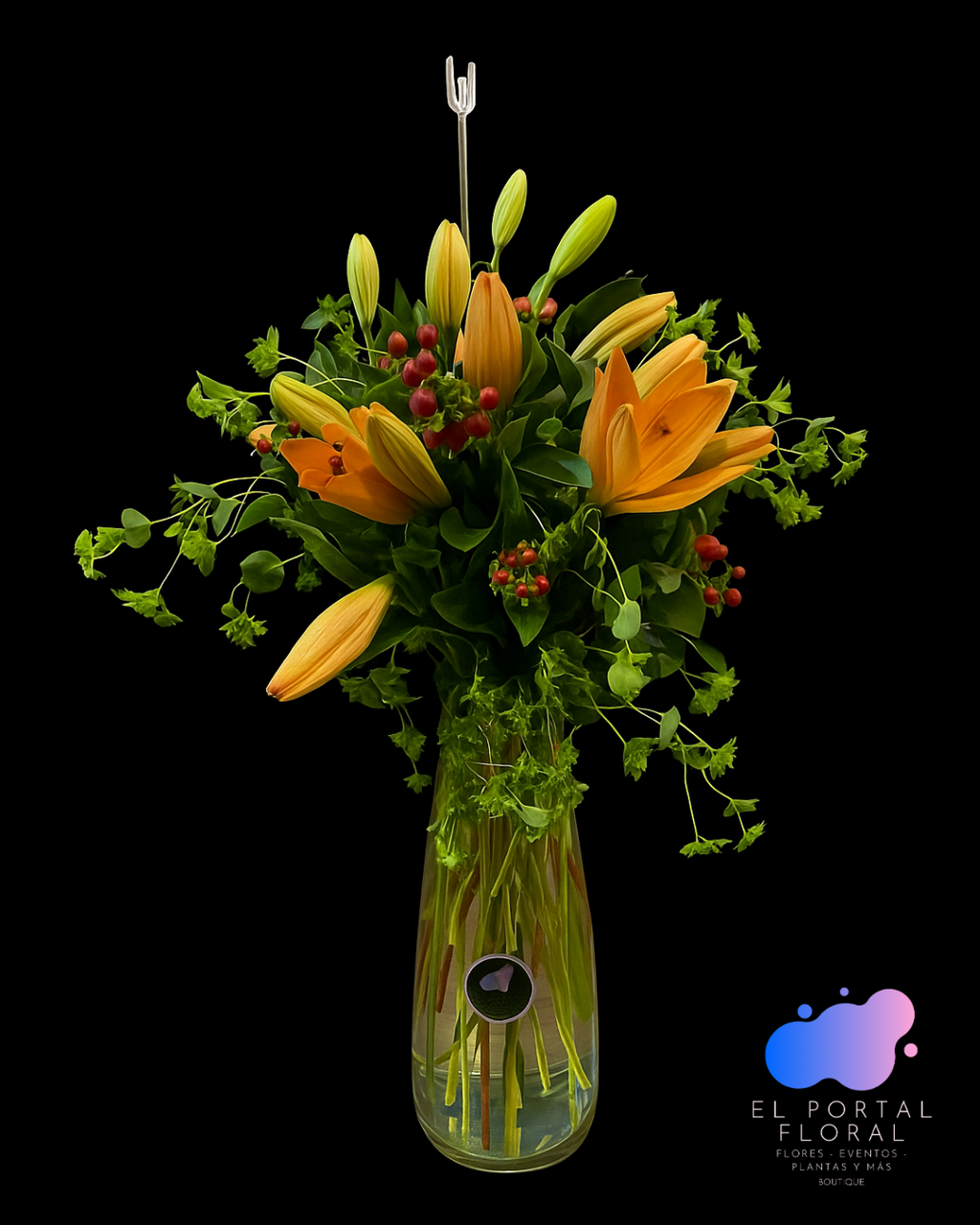 SOLITARIO “ Aura “ - COLECCIÓN DE CRISTAL - EL PORTAL FLORAL 